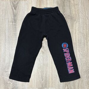 Spiderman Kids Black Joggers with Red Logo